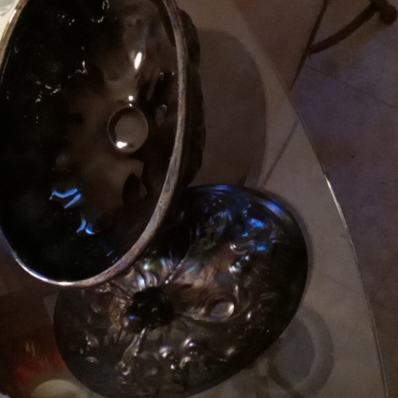 Vintage  Fenton glass purple bowl and one carnival glass bird orange - Picture 4 of 4